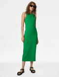 Jersey Round Neck Midi Bodycon Dress