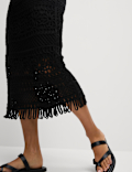 Cotton Rich Floral Midaxi Pencil Skirt