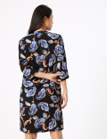 Crepe Paisley Print Shift Dress