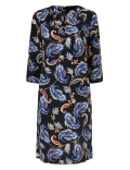 Crepe Paisley Print Shift Dress