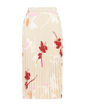 Leaf Print Pleated Midi Skirt