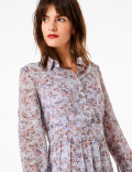 Animal Print Midi Shirt Dress