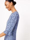 Printed Ruffle Mini Skater Dress
