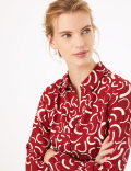 Swirl Print Midi Shirt Dress