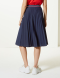 Jersey Pleated Midi Skirt