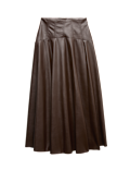Leather Look Panelled Midaxi Skirt