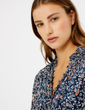 Floral Shirred Waist Jumpsuit
