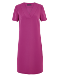 Crepe V-Neck Knee Length Shift Dress
