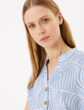 Satin Crepe Printed V-Neck Shift Dress