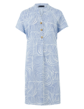 Satin Crepe Printed V-Neck Shift Dress