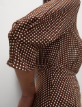 Round Neck Spot Print Midaxi Tea Dress