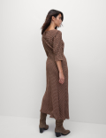 Round Neck Spot Print Midaxi Tea Dress