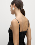 Linen Blend Square Neck Sleeveless Jumpsuit
