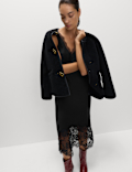 Satin Lace V-Neck Midaxi Slip Dress