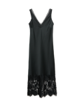 Satin Lace V-Neck Midaxi Slip Dress