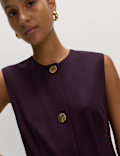Button Detail Mini Shift Dress