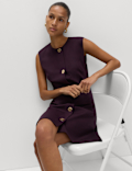 Button Detail Mini Shift Dress