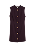Button Detail Mini Shift Dress