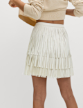 Fringe High Waisted Mini Skirt
