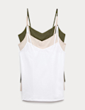 3pk Cotton Rich Strappy Vests