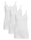 3pk Cotton Rich Lace Trim Vests