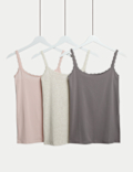3pk Cotton Rich Lace Trim Vests