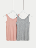 2pk Cotton Rich Secret Support&trade; Vests