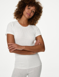 2pk Thermal Short Sleeve Pointelle Tops