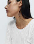 2pk Pointelle Thermal Long Sleeve Tops