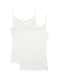 2 Pack Thermal Pointelle Strappy Vests