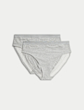 2pk Light Control Cotton Rich High Leg Knickers
