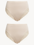 2pk Firm Control High Leg Knickers