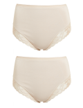 2pk Firm Control High Leg Knickers