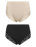 2pk Firm Control High Leg Knickers