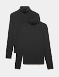 2 Pack Heatgen&trade; Thermal Roll Neck Tops
