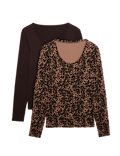 2pk Heatgen&trade; Thermal Scoop Neck Tops