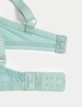 Printed Lace Trim Wired Full Cup Bra
