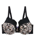 Printed Lace Trim Wired Full Cup Bra