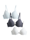 3pk Wired Plunge T-Shirt Bras A-E