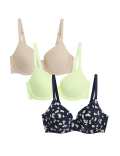 3pk Cotton Rich Wired T-Shirt Bras A-E