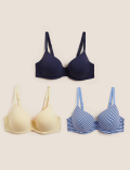 3pk Cotton Rich Wired T-Shirt Bras A-E