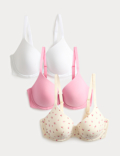 3pk Cotton Rich Wired T-Shirt Bras A-E