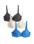 3pk Cotton Rich Wired T-Shirt Bras A-E