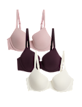 3pk Wired Full Cup T-Shirt Bras A-E
