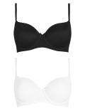 2 Pack Underwired T-Shirt Balcony Bras A-DD