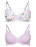 2 Pack Cotton Rich Full Cup Bras A-E