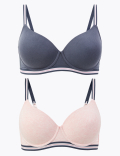 2 Pack Padded Full Cup Bras A-DD