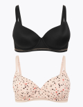 2 Pack Underwired Full Cup Bras A-E