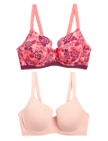 2pk Cotton Underwired Full Cup Bras A-E