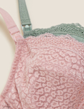 2pk Lace & Mesh Nursing Bras B-H
